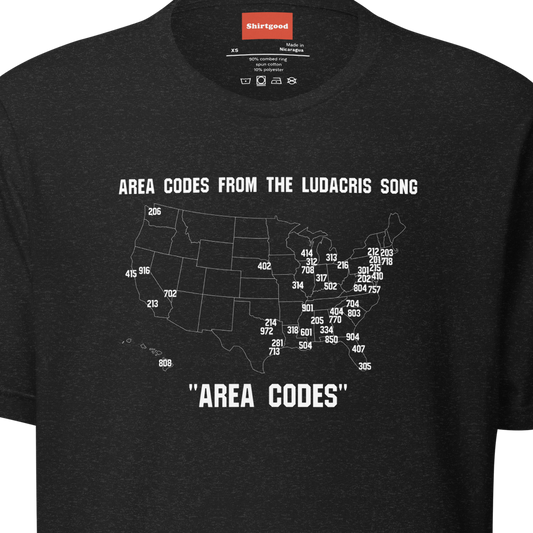 Luda's Area Codes Map Shirt