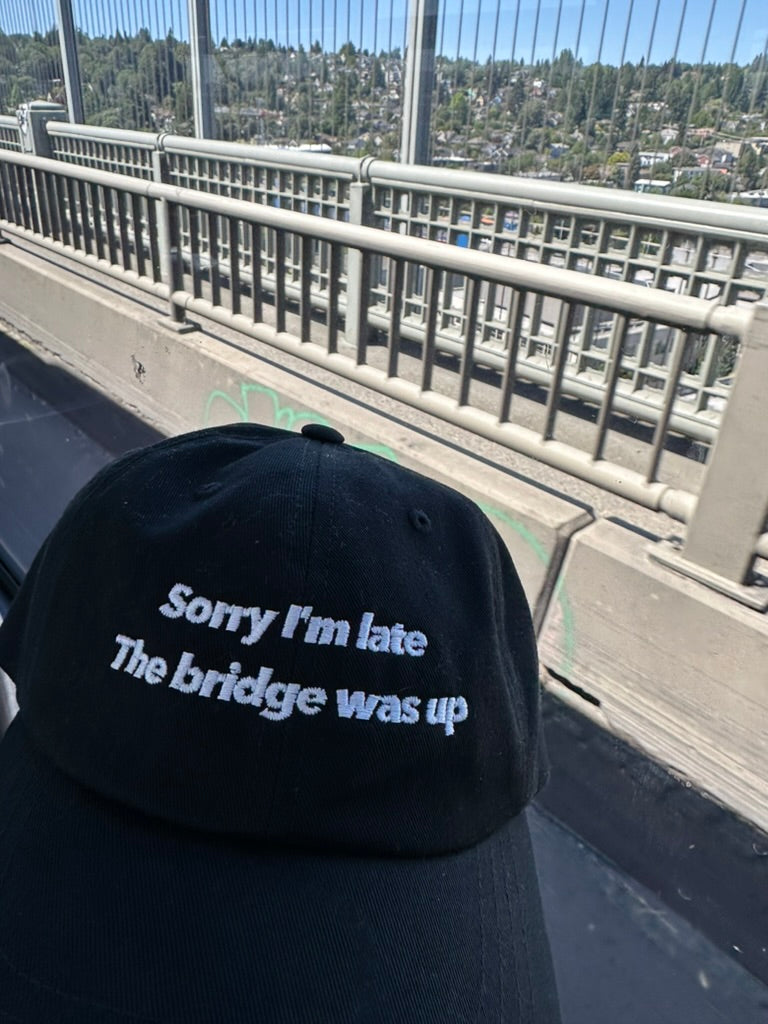 Sorry I'm late, the bridge was up hat