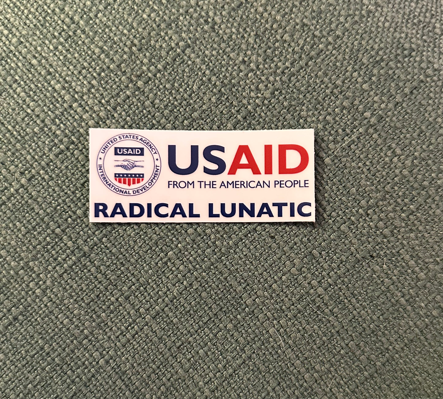 USAID Radical Lunatic sticker