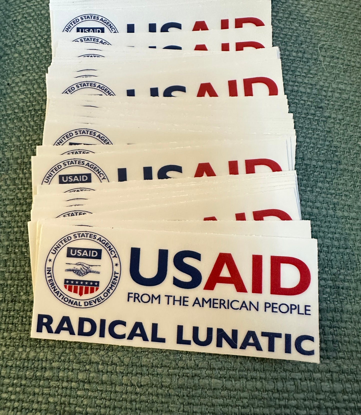 USAID Radical Lunatic sticker