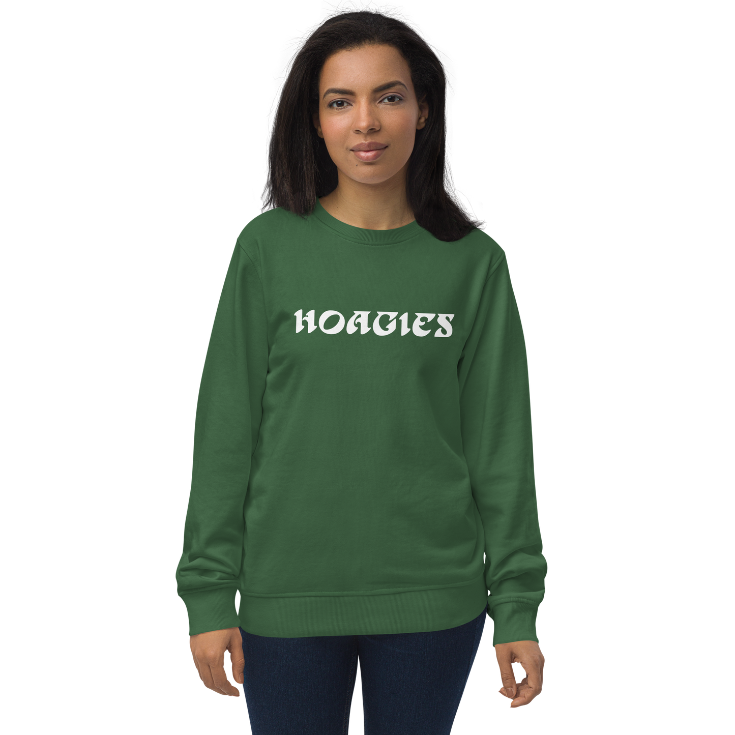 Hoagies Iggles Font in Philly Green Unisex organic sweatshirt