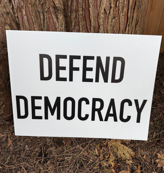 Defend Democracy yard sign