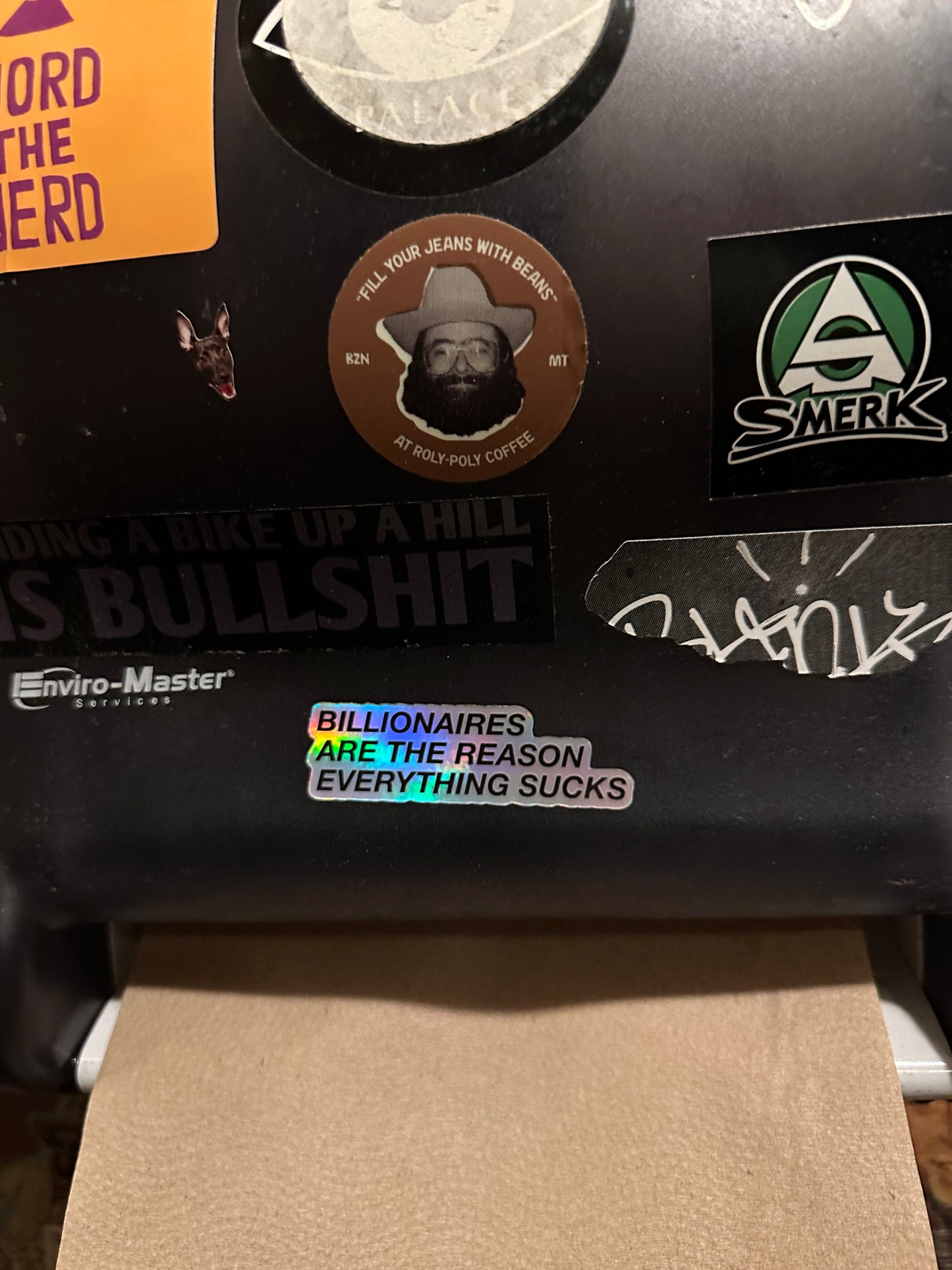 Billionaires are the reason everything sucks hologram sticker