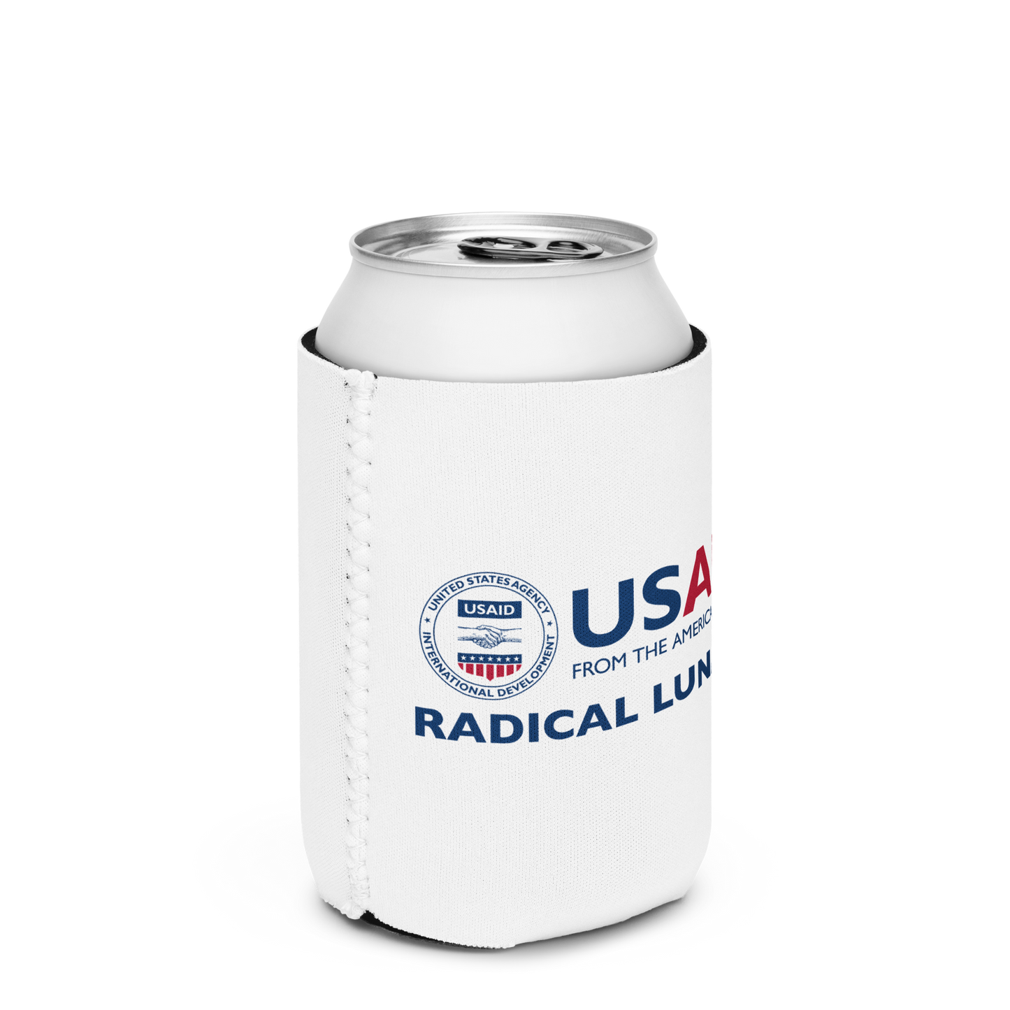 USAID Radical Lunatics beer cozy / can sleeve
