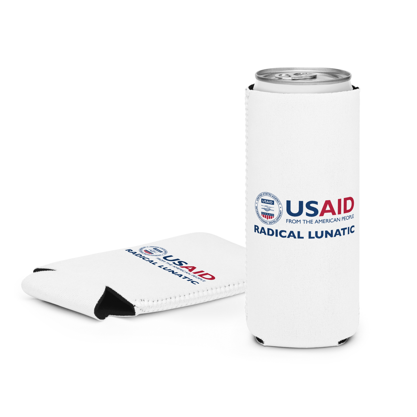 USAID Radical Lunatics beer cozy / can sleeve