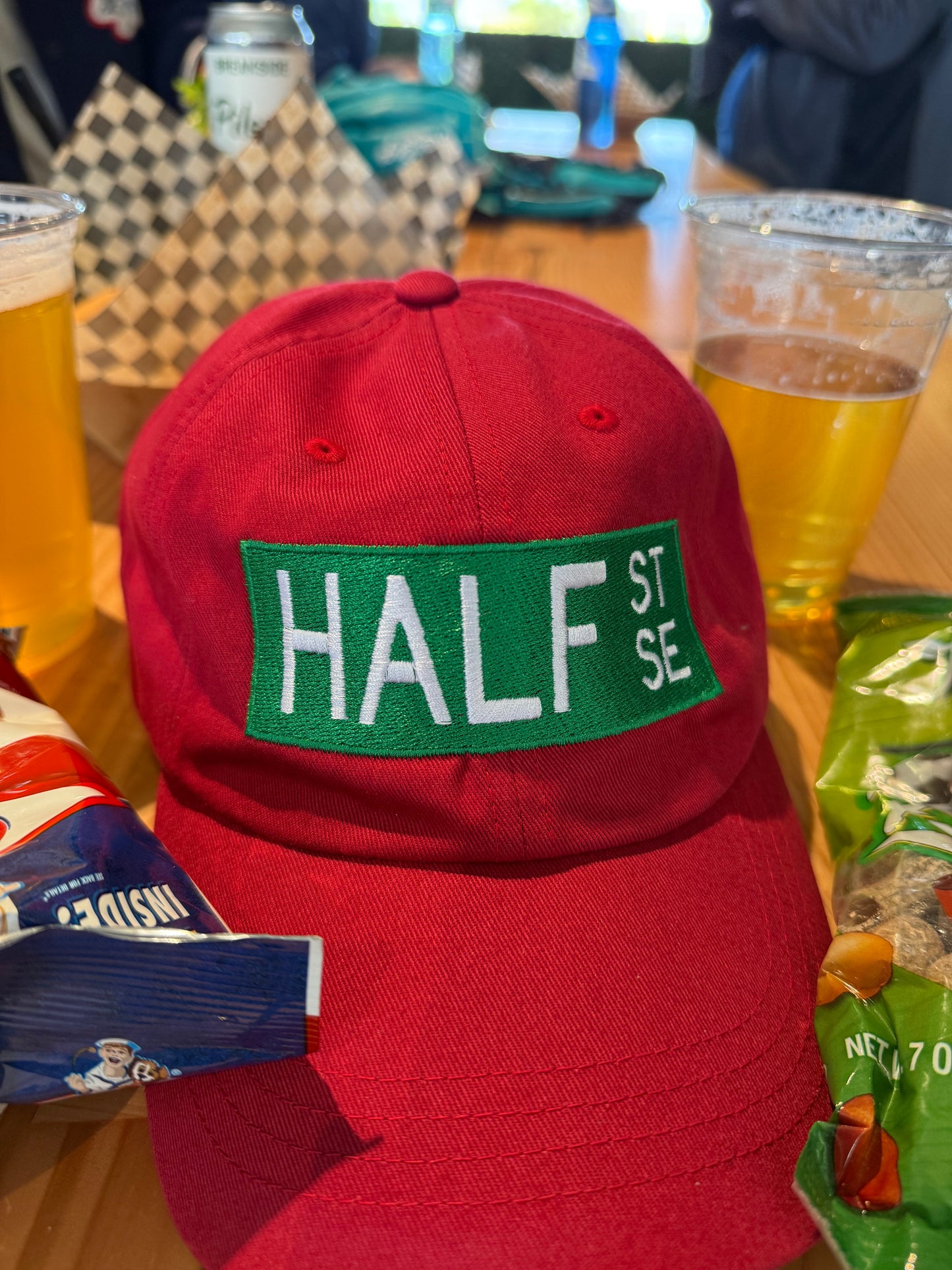 Half Street sign Nationals cap