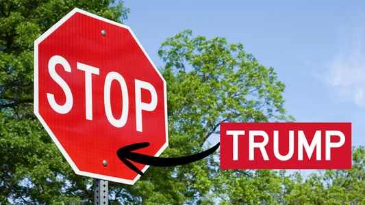 Stop Trump stop sign sticker - 4"