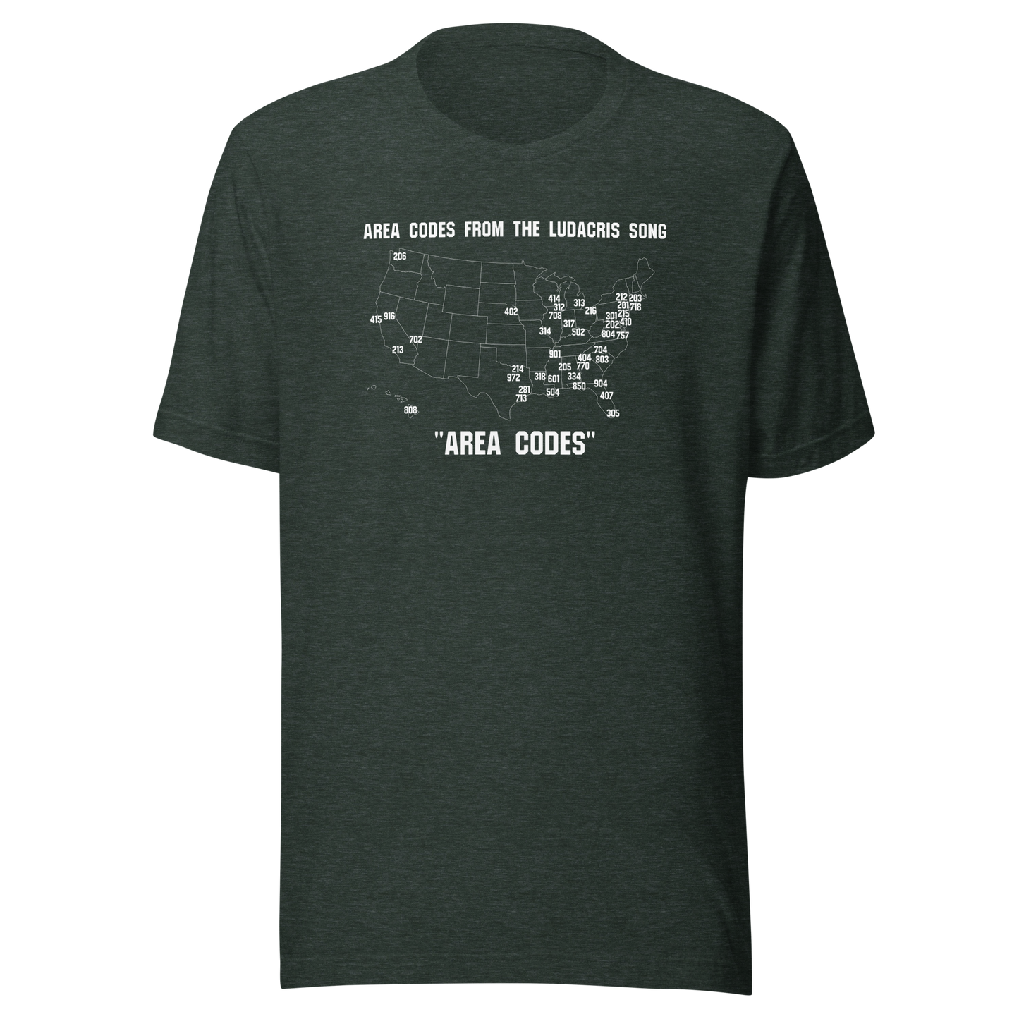 Luda's Area Codes Map Shirt