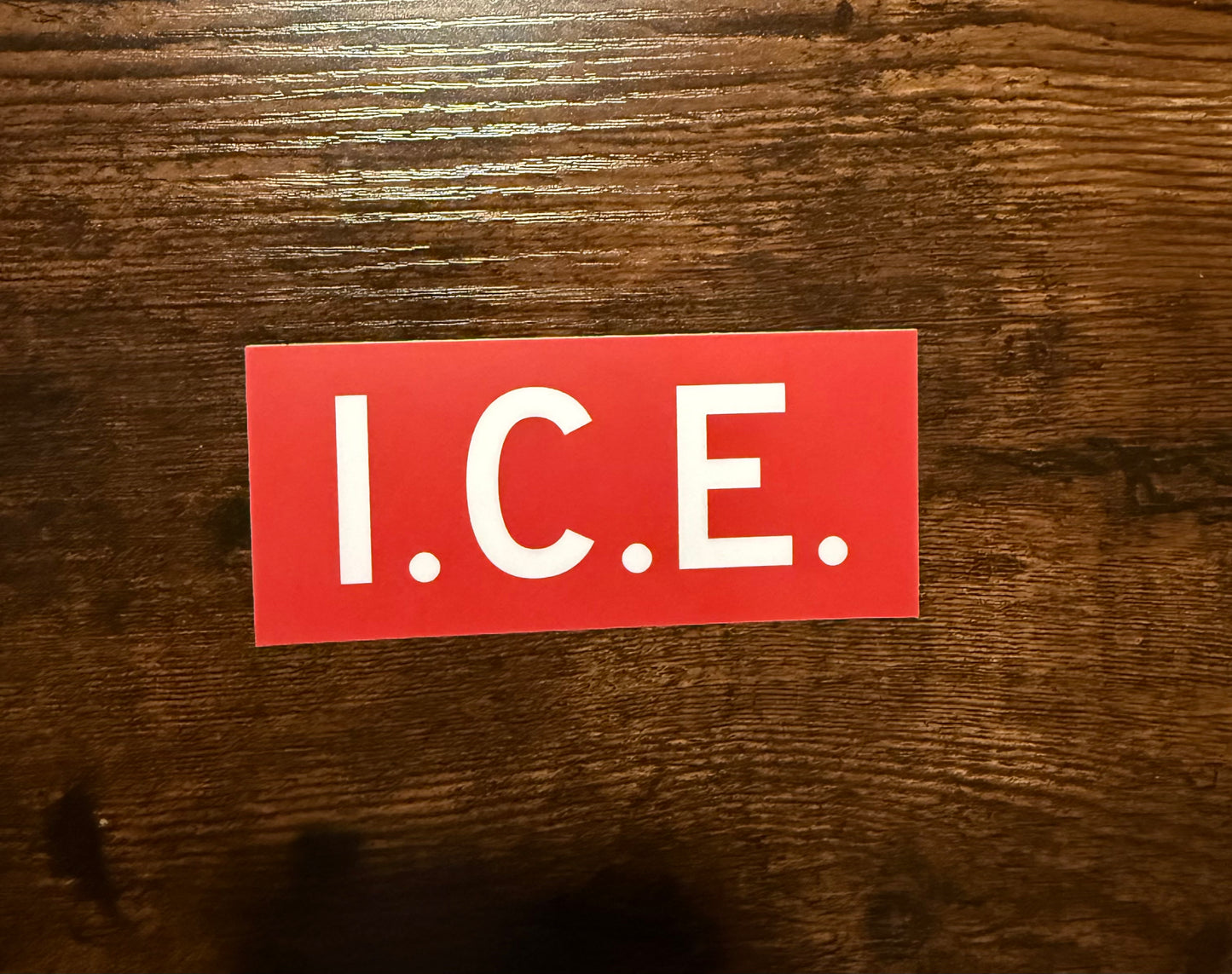 Stop I.C.E. stop sign sticker